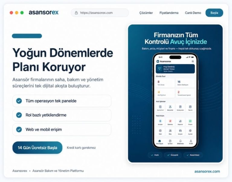 Asansorex.com Yoğun Dönemlerde Planı Koruyor