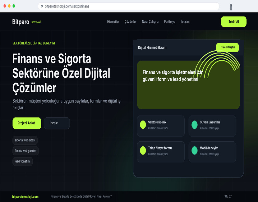 bitparoteknoloji.com: Finans ve Sigorta Sektöründe Dijital Güven Nasıl Kurulur?